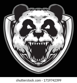 panda esport logo design vector