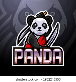 Panda esport logo mascot design