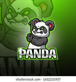 Panda esport mascot logo design