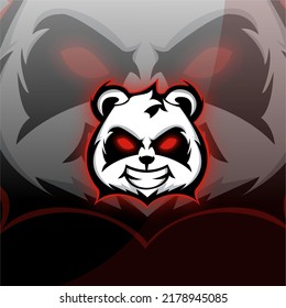 Panda Esports Game Mascot Logo Template For Streamer Team. Esport Logo Design With Modern Illustration Concept Style For Badge, Emblem And T-shirt Printing