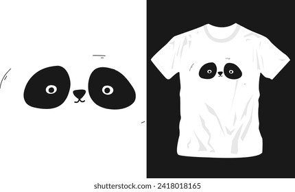 panda eyes graphics t-shirt design