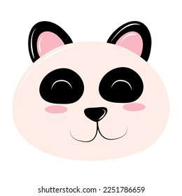 icono de caricatura de cara de panda aislado