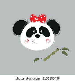 panda face caricatura ilustración mult