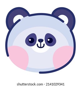 panda face design over white