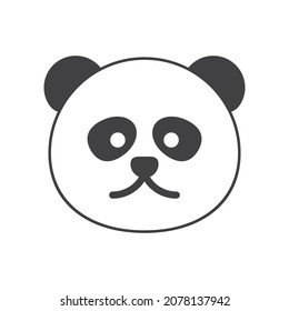 panda face flat clipart vector illustration