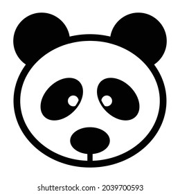 Panda Face Glyph Style vector icon which can easily modify or edit 