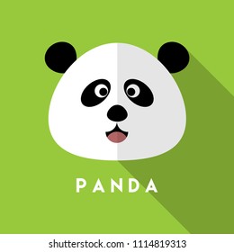 panda face with green background