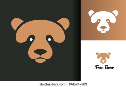Panda face, honey bear face logo company, logo vector template design. Ready to use, easy for edit.