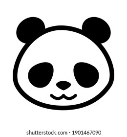 Panda face icon isolated on white background