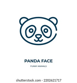 Panda face icon. Linear vector illustration from funny animals collection. Outline panda face icon vector. Thin line symbol for use on web and mobile apps, logo, print media.