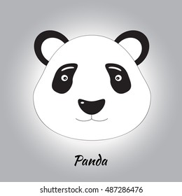 Panda face icon.Panda logo, emblem.Panda symbol