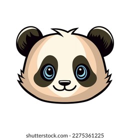 Panda Face Logo Icon on White Background. Vector