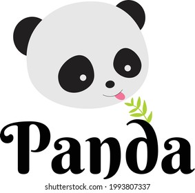 Panda face logo, with leaf twinkling, conceptual design