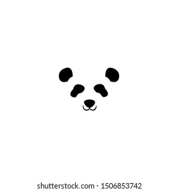 panda face logo. simple mascot bear illustration