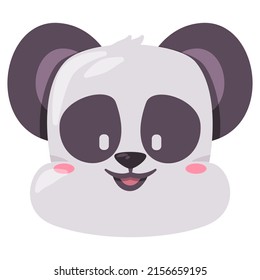 Panda Gesichtsmaske Illustration Lächeln Kopf Wildtier Lächeln und Form Design-Cartoon flachen Kinder zeichnen