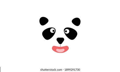 Panda face, minimal design for background and wallpaper