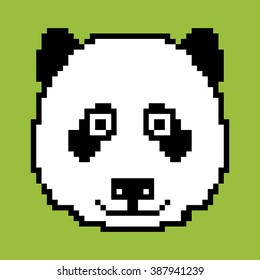Panda Face Pixel Art