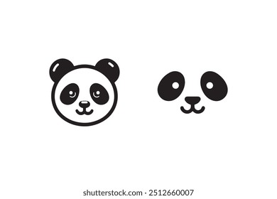 Panda face silhouette vector illustration