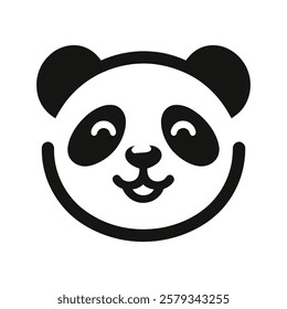 	
Panda face silhouette vector illustration	