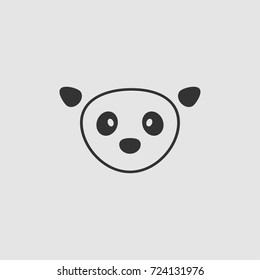 Panda face. Simple outline logo, icon, or symbol