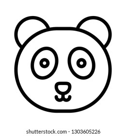 Panda face vector, Chinese lunar new year line style icon