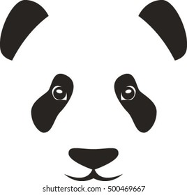 panda face, vector illustration