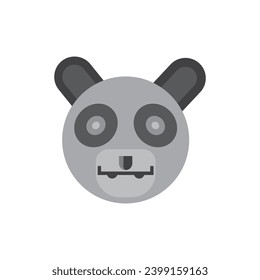 panda face vector with scary objects