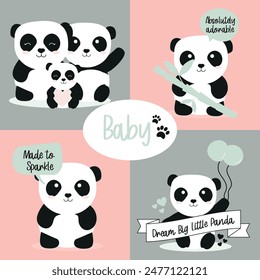 Panda Family Vector, Shirt Design For Baby, Panda Files For Sublimation