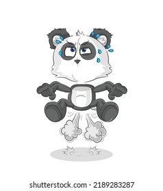 the panda fart jumping illustration. character vector