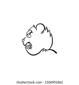 	
panda fierce face side view logo mascot. Bear vector panda isolated  cartoon character doodle illustration