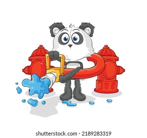 the panda firefighter vector. cartoon character