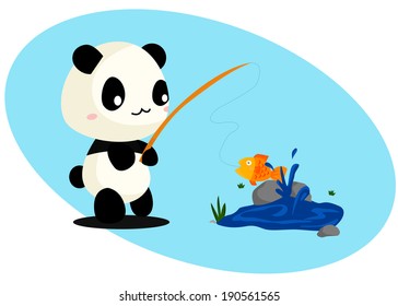 Panda and fish