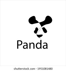 plano panda dibujado con una línea y puntos, logotipo