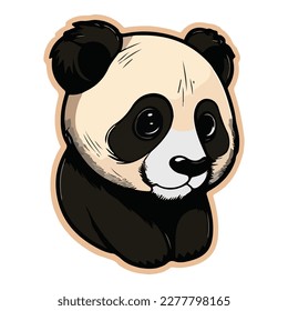 Panda Flat Icon Isolated On White Background