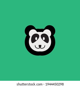 Panda flach Symbol. Einfaches Tiersymbol im schlichten Stil. Logo-Design-Element. T-Shirt-Druck. eps10. Vektorgrafik für Aufkleber.