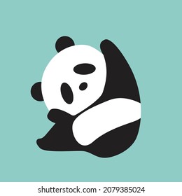 panda flat illustration and image