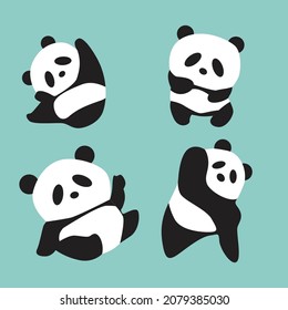 imagen plana de panda