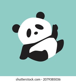 panda flat illustration and image