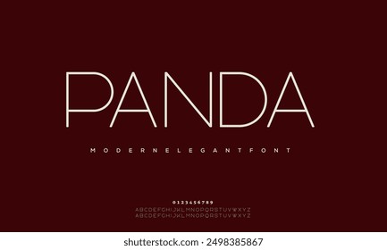 Panda font alphabet. Minimal modern urban fonts for logo, brand etc. Typography typeface uppercase lowercase and number. vector illustration