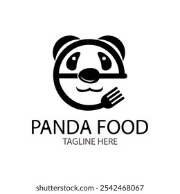 panda food logo design vector