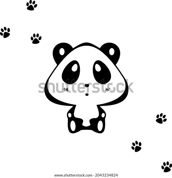 Panda Footprints Vector Illustration Stock Vector (Royalty Free ...