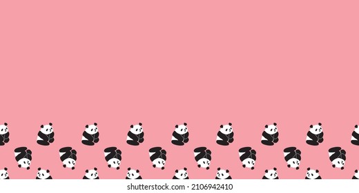 Panda Frame Border Seamless Pattern Vector Stock Vector (Royalty Free ...