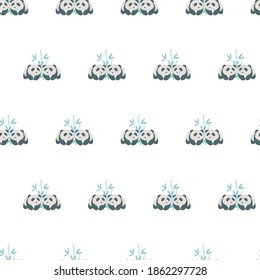Panda and Panda Friends Abstract Vector Graphic Cartoon Seamless Pattern can be used for Background and Apparel Design