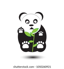 panda funny lazy cartoon vector