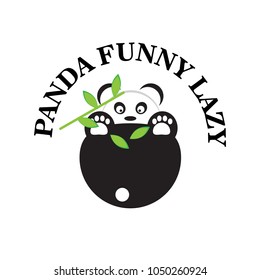 panda funny lazy cartoon vector