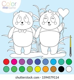 Panda. The game is coloring me, coloring for kids learning.