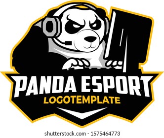Panda Gamer Esport Logo Template