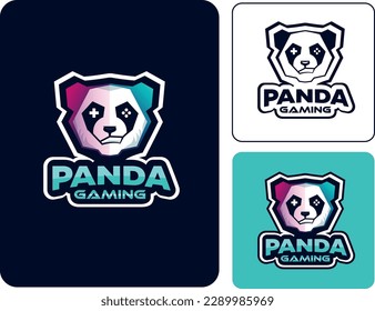 panda gamer mascot esport logo design character for gaming