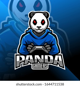 Panda gamers esport mascot logo