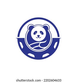 Panda gear vector logo design. Creative animal and zoo ideas concept.